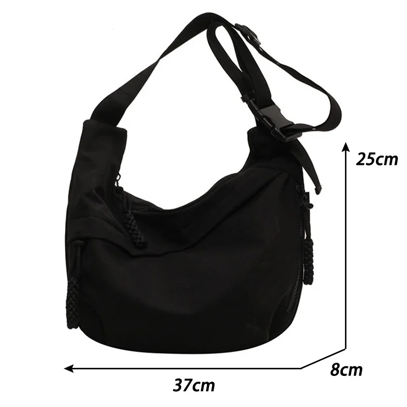 Nylon Hobos Crossbody Bags Solid Casual Zipper Women's Bags 2024 Fashion High Capacity Solid Color Single Shoulder Totes Bag thumbnail 6