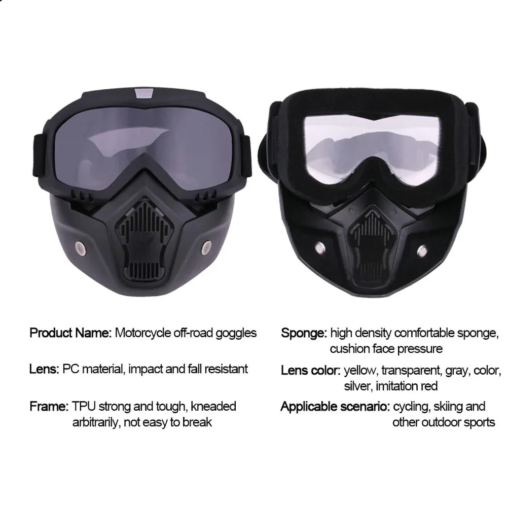 Motorcycle Riding Mask Windproof Outdoor Racing Skiing Off-Road Mask Bicycle Vehicle Sports Full Face Protection Tactical Helmet thumbnail 5