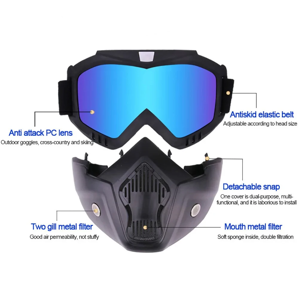 Motorcycle Riding Mask Windproof Outdoor Racing Skiing Off-Road Mask Bicycle Vehicle Sports Full Face Protection Tactical Helmet thumbnail 2