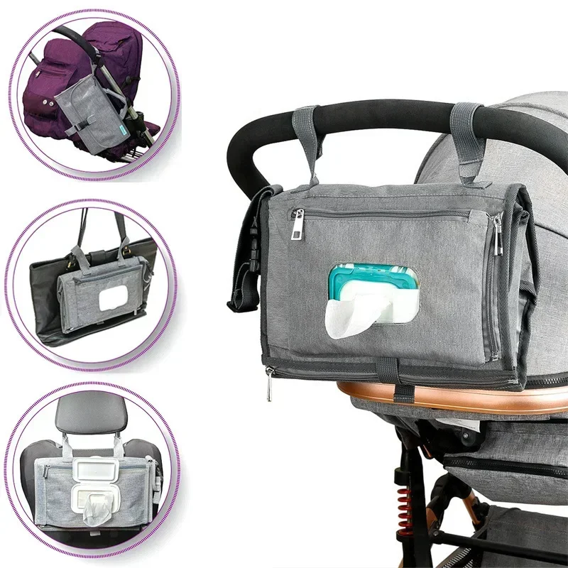 Portable Diaper Changing Pad Portable Baby Changing Pad with Pockets Waterproof Travel Diaper Changing Station Kit Baby Gifts thumbnail 2