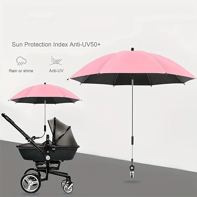 All-Purpose UV Protection Parasol Umbrella with Secure Clamp - Adjustable Sun Shade for Bikes, Trolleys, Wheelchairs, and Outdoo