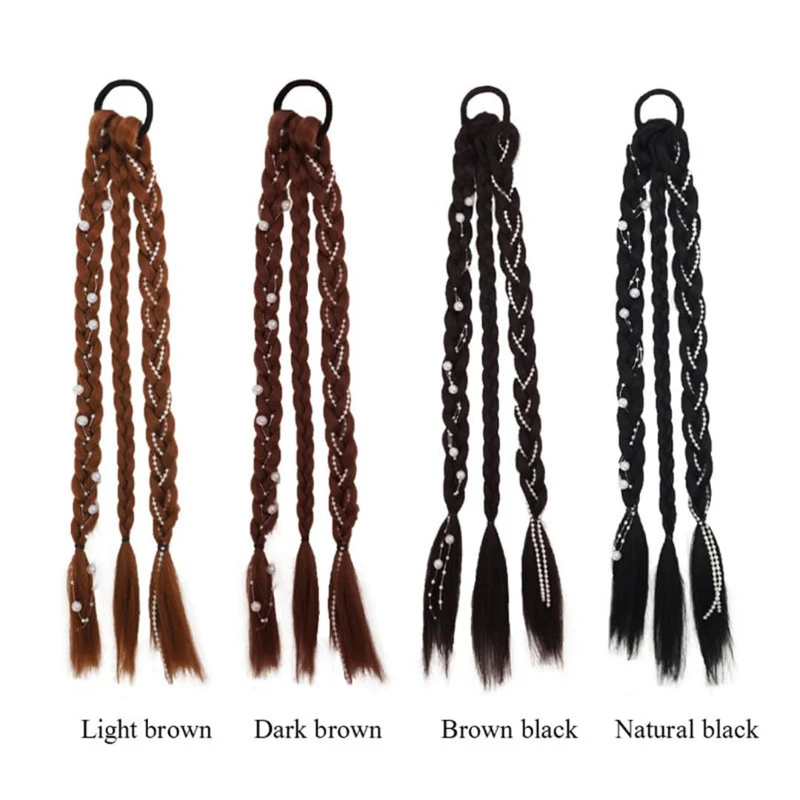 Fashion Cute Braid Head Rope Wig Playful Girls Handmade Fishbone Twist Braids High Ponytail Hair Accessories for Woman Daily Use thumbnail 4