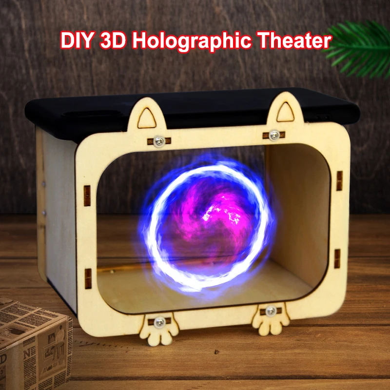 DIY 3D Holographic Theater Mobile Phone Projector Scientific Experiment Materials Children's Educational Technology Toys Gifts