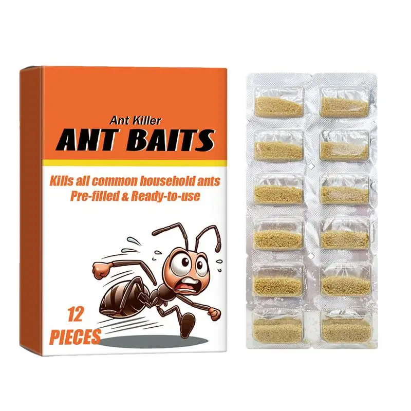 12pcs Ant Baits Pet Safe Multipurpose Household Bait Traps Safe Environmentally Ant Bait Attractant Ant Traps for Kitchen Garden