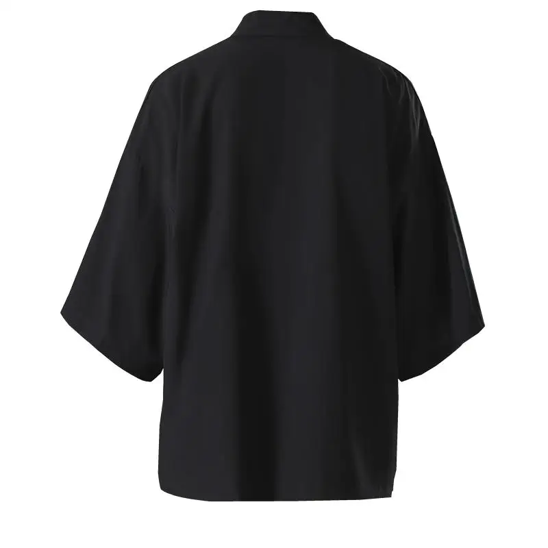 Kids Solid Color Japanese Kimono Summer 3/4 Sleeve Simple Style Asian Traditional Costume Casual Boy Girl Haori Cardigan Coat thumbnail 3