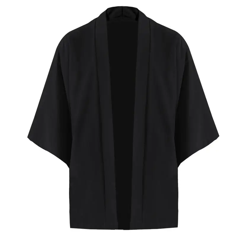 Kids Solid Color Japanese Kimono Summer 3/4 Sleeve Simple Style Asian Traditional Costume Casual Boy Girl Haori Cardigan Coat thumbnail 2