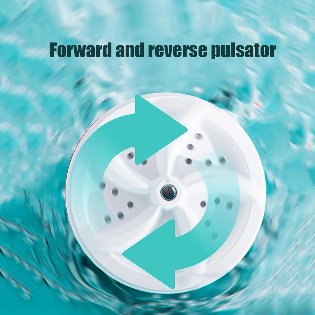 Portable Mini Washing Machine USB Powered Ultrasonic Turbo Washing Machine Rotating Mini Ultrasonic Turbo Washer for Home Travel thumbnail 5