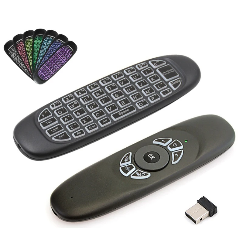 C120 Fly Air Mouse Wireless Keyboard for English Voice Backlit 2.4G Smart Remote Control Smart Keyboard Mouse for Android Tv Box thumbnail 5