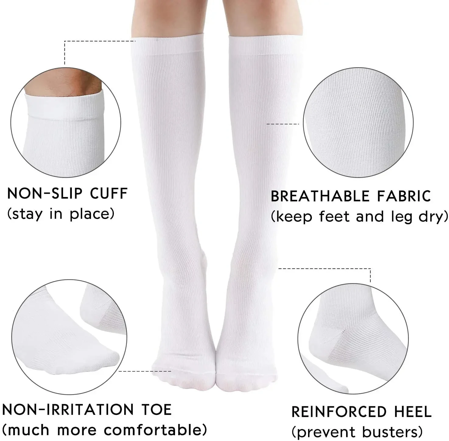3/6/7Calf Compression Socks Men Medical Varicose Veins Diabetes Edema Sports Socks Running Football Basketball Riding Knee Socks thumbnail 5