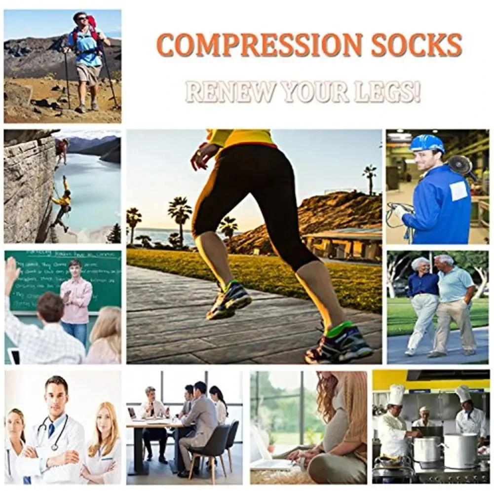 3/6/7Calf Compression Socks Men Medical Varicose Veins Diabetes Edema Sports Socks Running Football Basketball Riding Knee Socks thumbnail 6