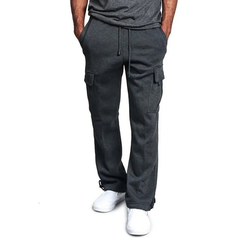 Men's  Cargo Pants Loose Drawstring Sweatpants with Pockets Sports Straight Trousers Jogging Long Pants Hip Hop Streetwear thumbnail 3