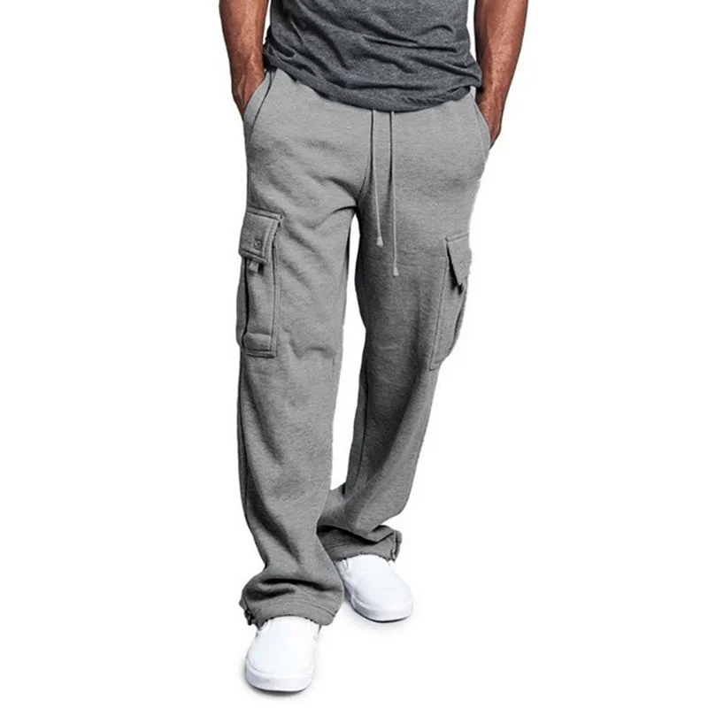 Men's  Cargo Pants Loose Drawstring Sweatpants with Pockets Sports Straight Trousers Jogging Long Pants Hip Hop Streetwear thumbnail 6