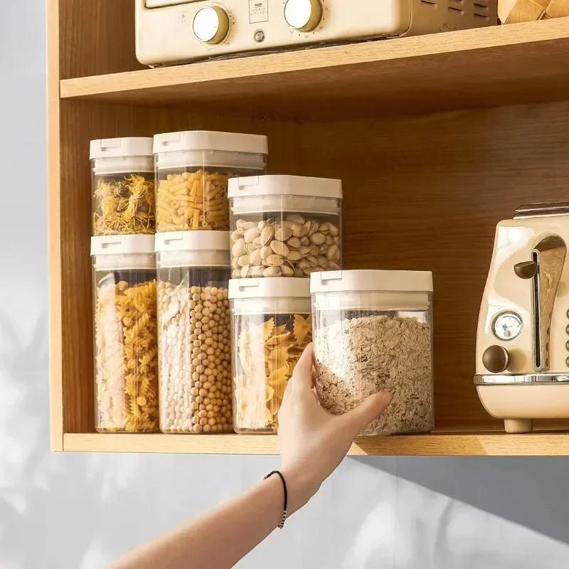 Sealed Plastic Food Storage Box Cereal Candy Dried Jars with Lid Fridge StorageTank Containers Household Items Kitchen Organizer thumbnail 2