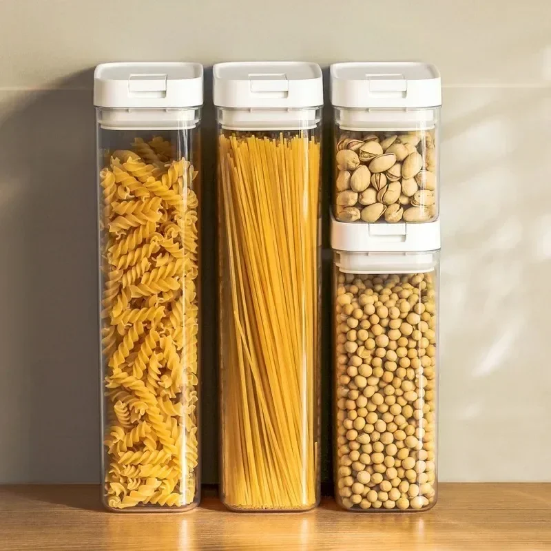 Sealed Plastic Food Storage Box Cereal Candy Dried Jars with Lid Fridge StorageTank Containers Household Items Kitchen Organizer thumbnail 3