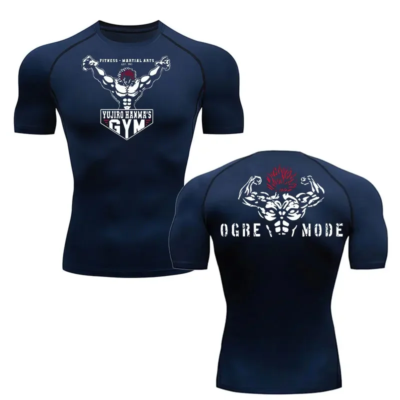 Fitness T-shirt Anime Baki Hanma Men T Shirt Gym Outdoor Training MMA Rash Guard Boxing T shirt Herren Jiu Jitsu Bjj Sport Shirt thumbnail 5