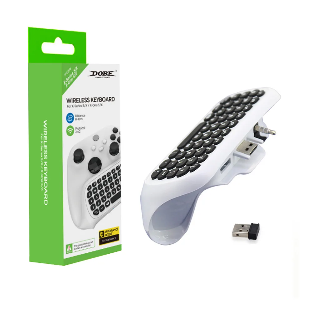TYX-586B 2.4G Wireless Keyboard For Xbox One S Controller Chat pad Mini Gaming Keypad With USB Receiver with Headphone jack thumbnail 3