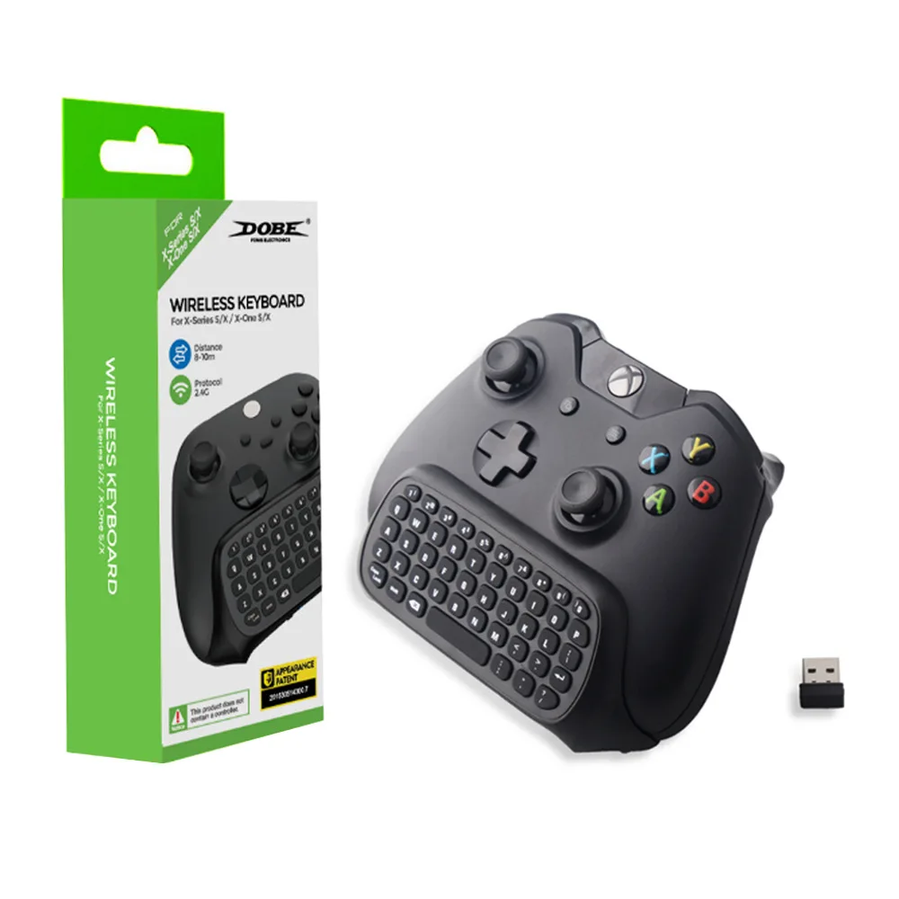 TYX-586B 2.4G Wireless Keyboard For Xbox One S Controller Chat pad Mini Gaming Keypad With USB Receiver with Headphone jack thumbnail 2