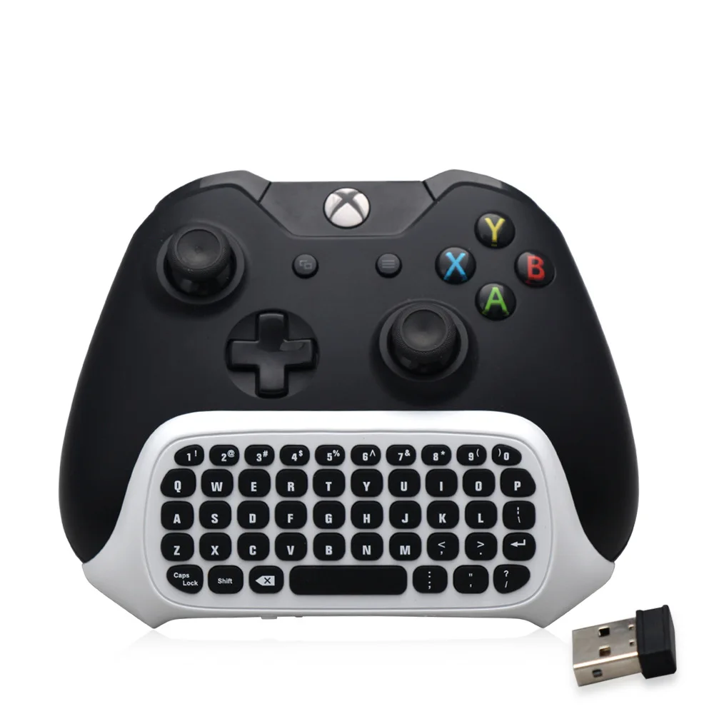 TYX-586B 2.4G Wireless Keyboard For Xbox One S Controller Chat pad Mini Gaming Keypad With USB Receiver with Headphone jack thumbnail 4