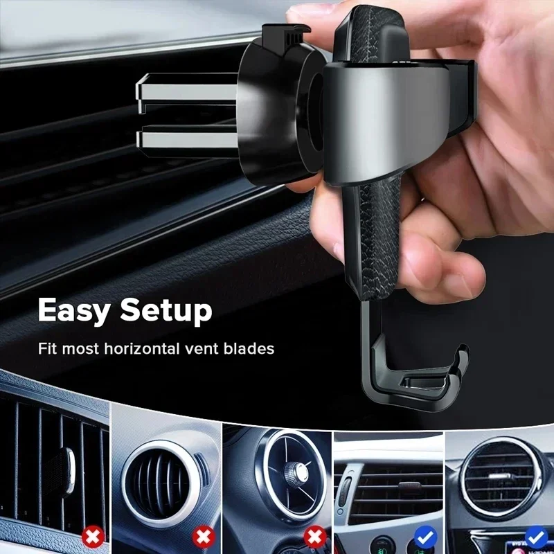 Gravity Car Cell Phone Holder for Air Vent Mobile Phone Mount Clip Stand Auto Smartphone GPS Support for iPhone Samsung Xiaomi thumbnail 3