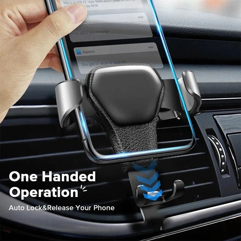 Gravity Car Cell Phone Holder for Air Vent Mobile Phone Mount Clip Stand Auto Smartphone GPS Support for iPhone Samsung Xiaomi thumbnail 2