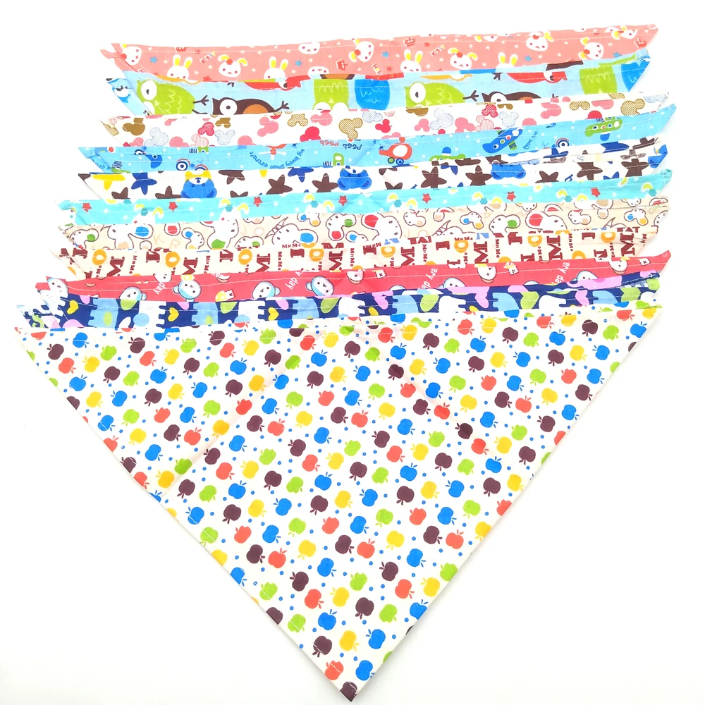 S/M/L/XL 10PCS Dog Bandana Cotton Dog Puppy Bibs Scarf Dog Bandans For -Large Dogs thumbnail 3