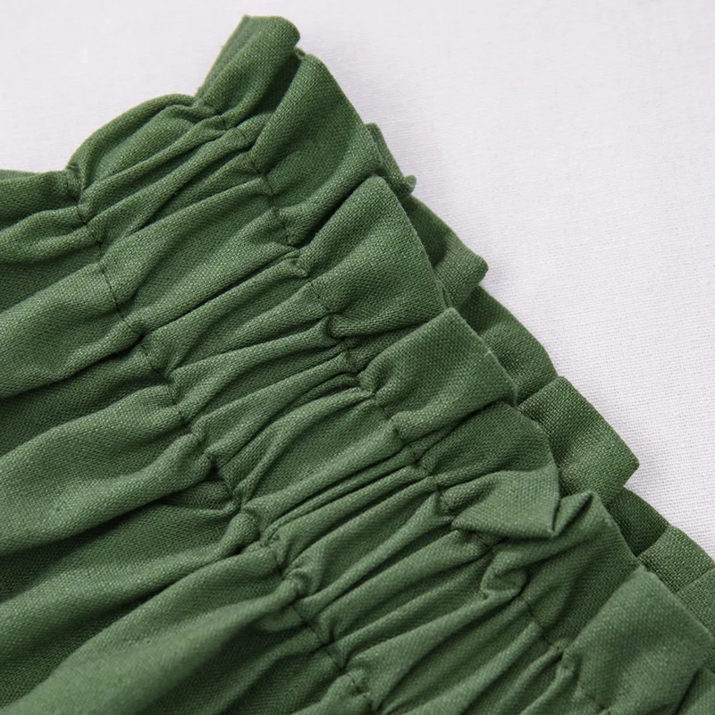 Summer Girls Linen Skirt 2026 New Casual Loose Elastic Waist Pleated Baby Girl Cotton And Linen Skirts thumbnail 5