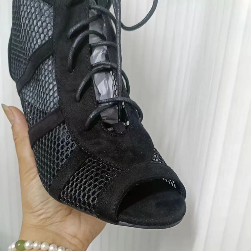 Black Sexy Lace Up Cross-tied Women Shoes Comfort High Quality Thin Heels Open Toe Dancing Sandals Ankle Strap Hollow Out Pumps thumbnail 6