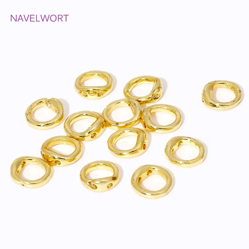 18K Gold Plated Brass End Bead Tip,End Caps For Jewelry,DIY Pearl Bracelet Necklace Jewelry Making Supplies thumbnail 2