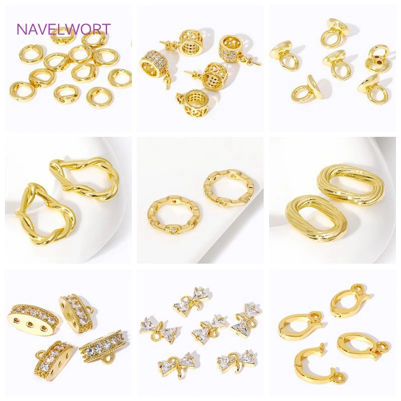 18K Gold Plated Brass End Bead Tip,End Caps For Jewelry,DIY Pearl Bracelet Necklace Jewelry Making Supplies thumbnail 6