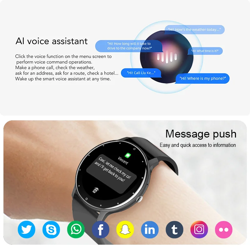 LIGE Smart Watch Women Men Full Touch Screen Bluetooth Call Smartwatch Waterproof Sports Fitness Tracker Watches for Android iOS thumbnail 5