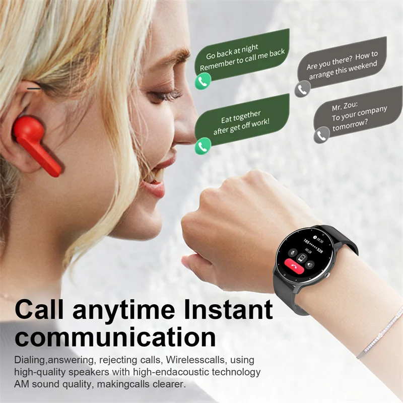 LIGE Smart Watch Women Men Full Touch Screen Bluetooth Call Smartwatch Waterproof Sports Fitness Tracker Watches for Android iOS thumbnail 4