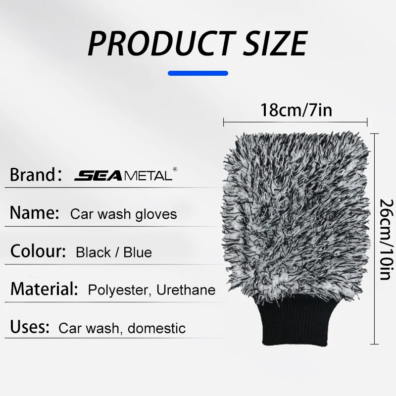 SEAMETAL Car Wash Brush Plush Premium Wheels Brush Non-Slip Handle Easy To Cleaning Rims Spokes Wheel Barrel Cleaning Mitt thumbnail 3