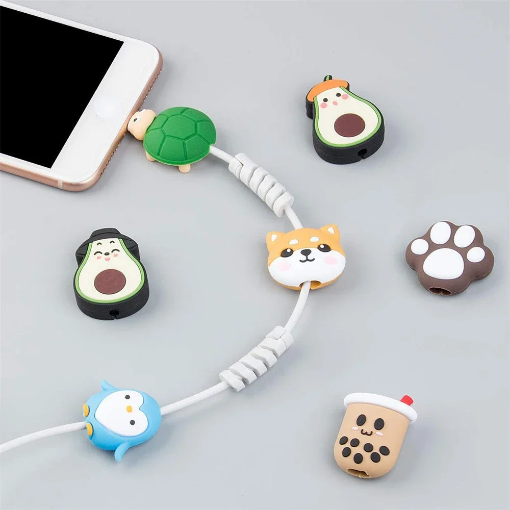 Data Cable Winder USB Charger Wire Organizer Silicone Cable Saver for Charging Cord Protective Cover Line Protector thumbnail 2
