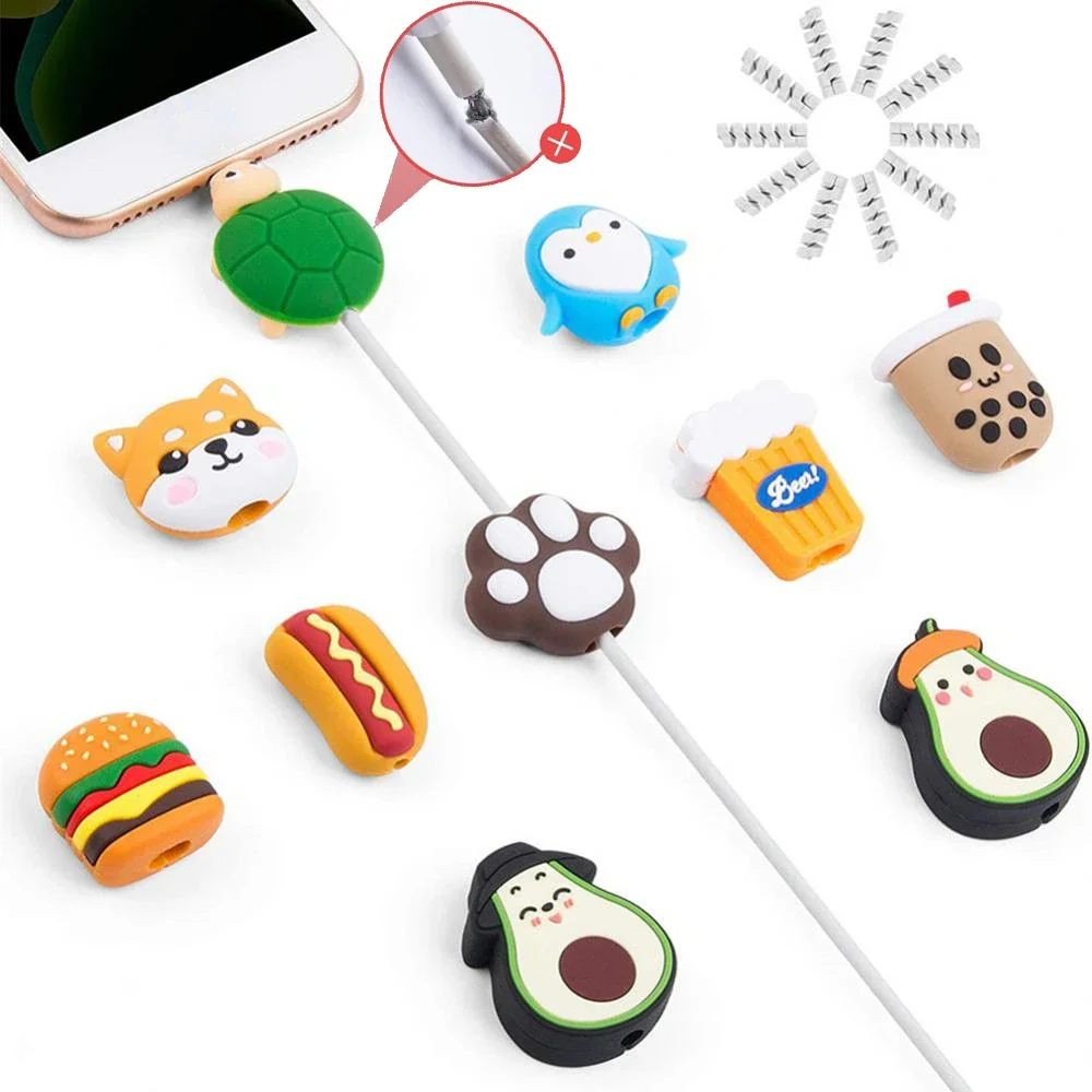 Data Cable Winder USB Charger Wire Organizer Silicone Cable Saver for Charging Cord Protective Cover Line Protector thumbnail 3