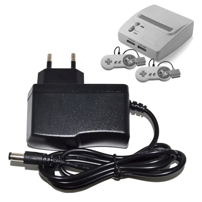 For NES/SNES Anti-lightning Universal Game Console Battery Adapter Power Supply Cord Anti-surge EU Plug thumbnail 6