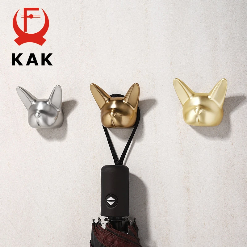 KAK Bulldog Design Wall Hanging Hooks Coat Hook Bag Hat Rack Rackers Zinc Alloy Wall Decorations for Kis Hardware Fittings thumbnail 4