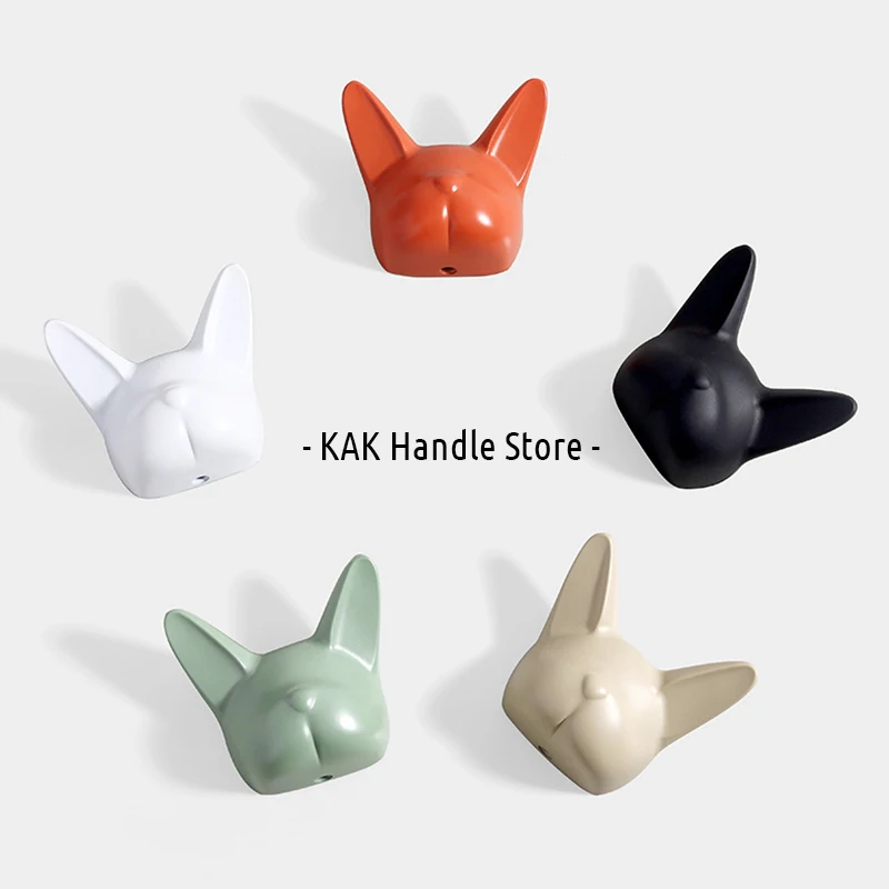 KAK Bulldog Design Wall Hanging Hooks Coat Hook Bag Hat Rack Rackers Zinc Alloy Wall Decorations for Kis Hardware Fittings thumbnail 3