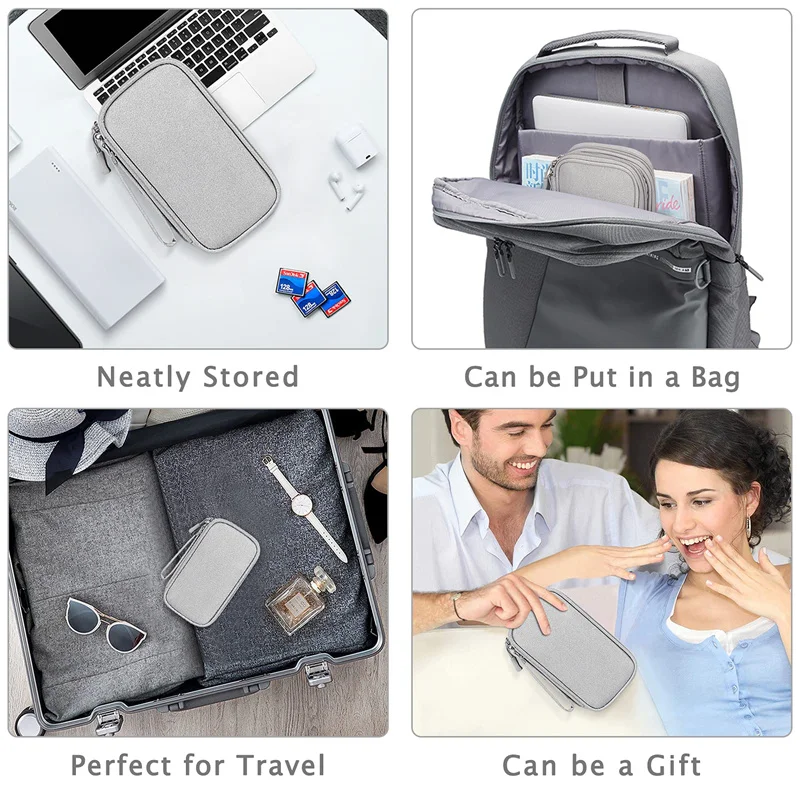 Data Cable Storage Bag Waterproof Travel Organizer Bag Portable Carry Case Double Layers Storage Bag for Cable Cord USB Charger thumbnail 6