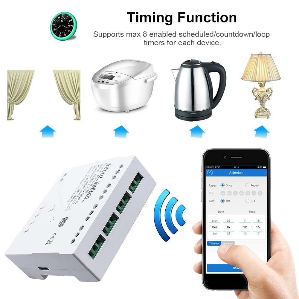 Tuya Smart Wifi Switch Module 12V 32V 220V RF 433 Radio Remote Control 1/2/4 Channels Relay for Alexa Google Home Smart Life thumbnail 4