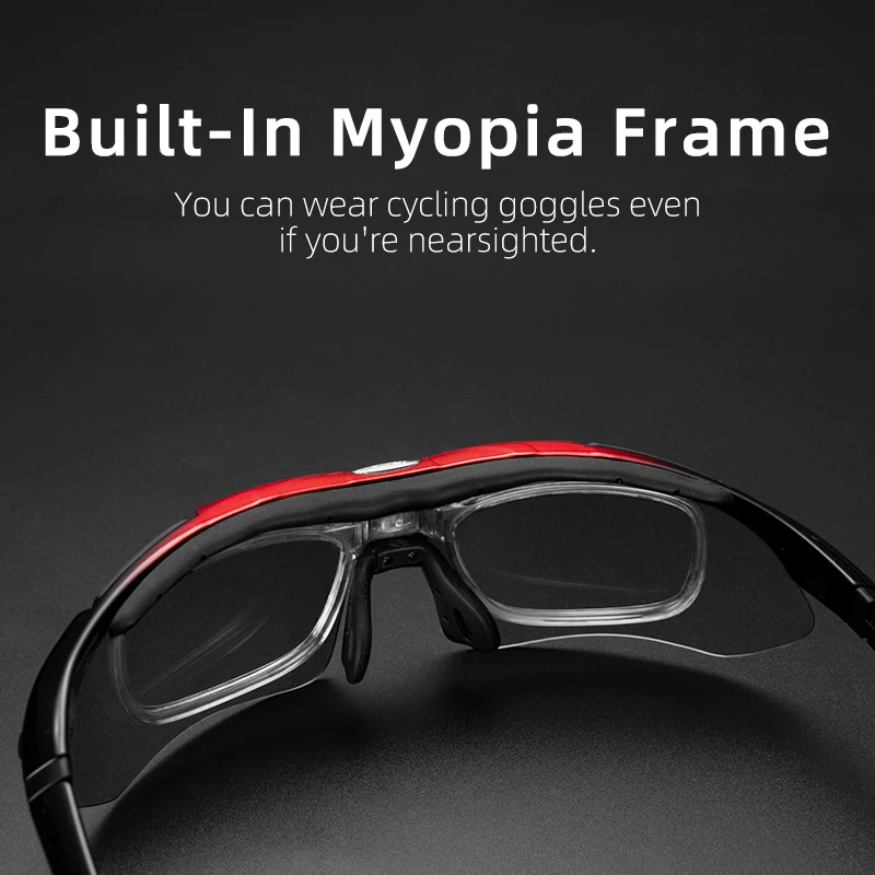 ROCKBROS Cycling Polarized glasses Bike Outdoor Sports Sunglasses MTB Road PC Goggles Eyewear Glasses 5/3 Lens Bicycle Accessory thumbnail 3