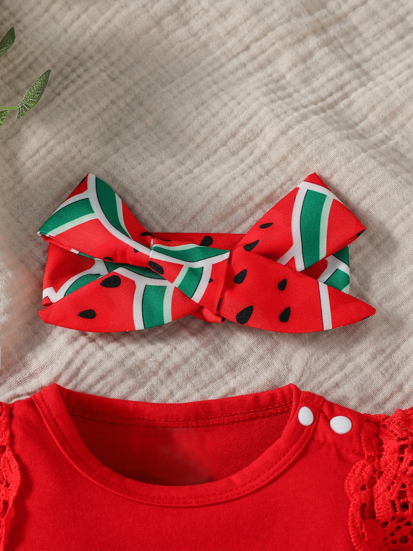 Baby Gilrs Summer Sleeveless Printing Watermelon Fashion Shirt Set For Vacation Or Streetwear thumbnail 3