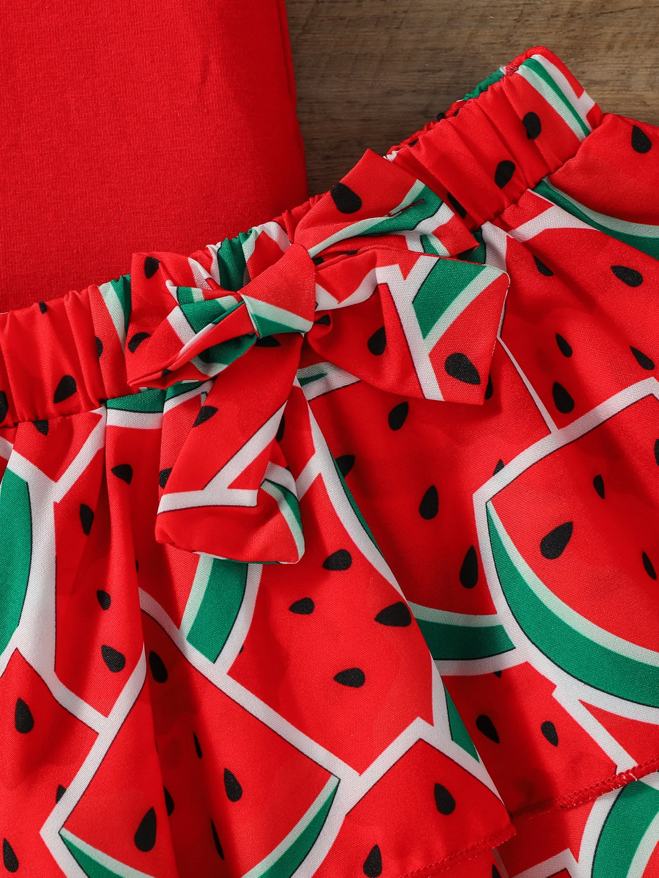 Baby Gilrs Summer Sleeveless Printing Watermelon Fashion Shirt Set For Vacation Or Streetwear thumbnail 6