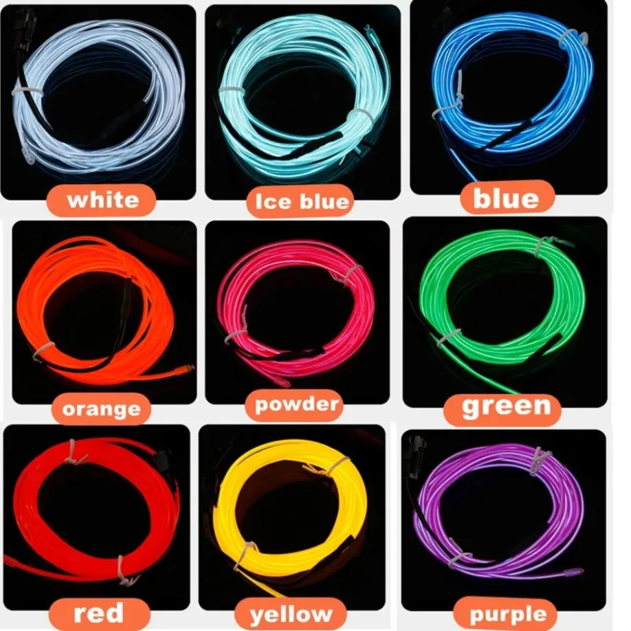 1M/2M/3M/4M/5M Flexible Neon Light EL Wire Led Neon Dance Party Atmosphere Decor Lamp RopeTube Waterproof Multicolor Led Strip thumbnail 2