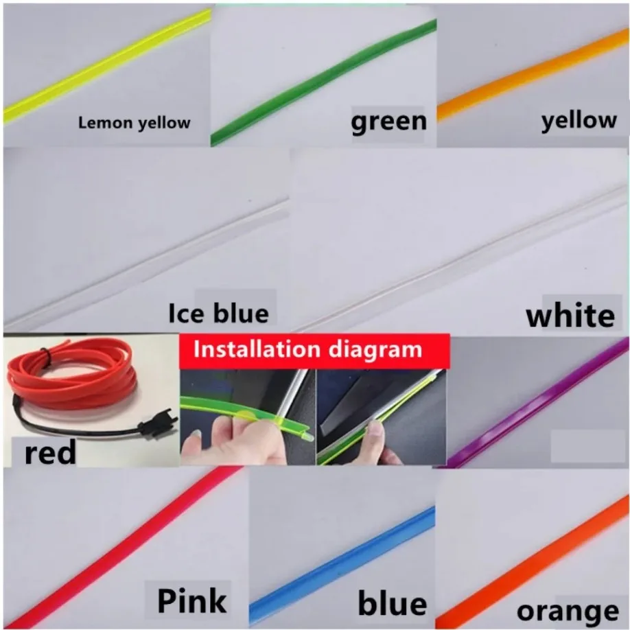 1M/2M/3M/4M/5M Flexible Neon Light EL Wire Led Neon Dance Party Atmosphere Decor Lamp RopeTube Waterproof Multicolor Led Strip thumbnail 3