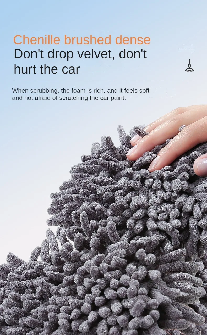Car Washer Mop Foam Wash Brush Double Brush Head Roof Window Cleaning Maintenance Three-Section Telescopic Mop Car Accessories thumbnail 5