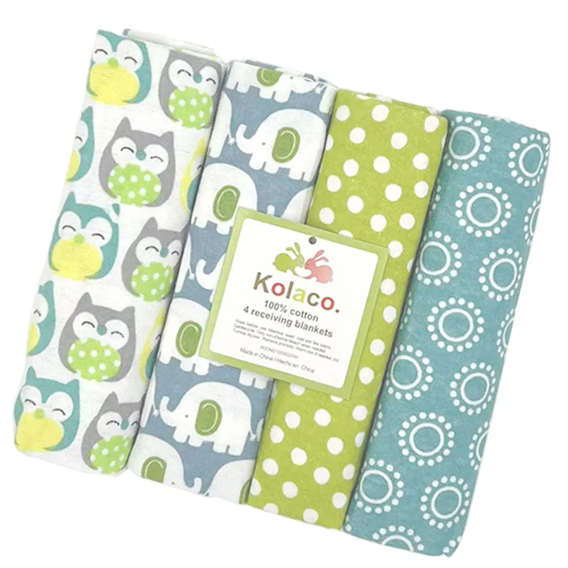 4pcs/pack 100% Cotton Receiving Baby Blanket Newborn 76x76cm Baby Bedsheet Supersoft Blanket Swaddle thumbnail 3