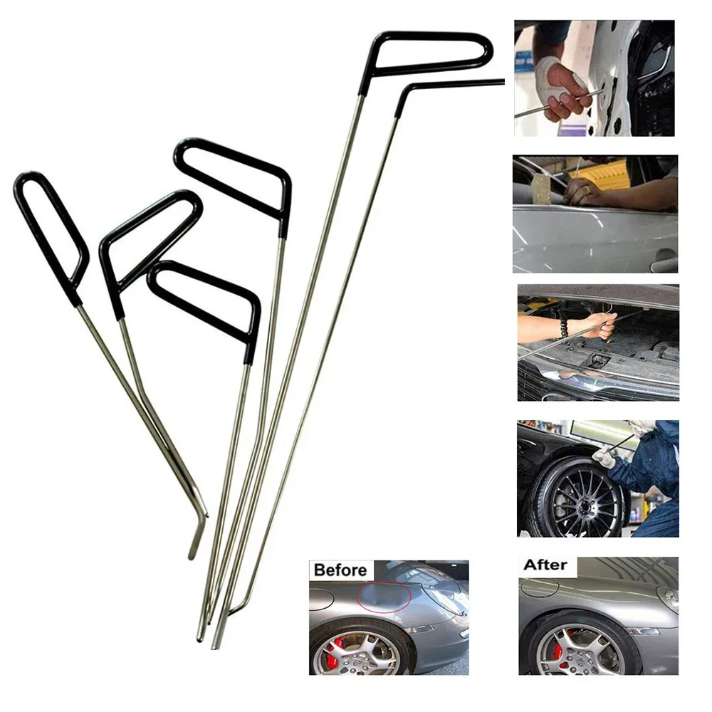 Car Hook Rods Paintless Dent Repair Hail Remover Hooks Rods Kits Auto Body Dents Stainless Steel Hands Tools thumbnail 5