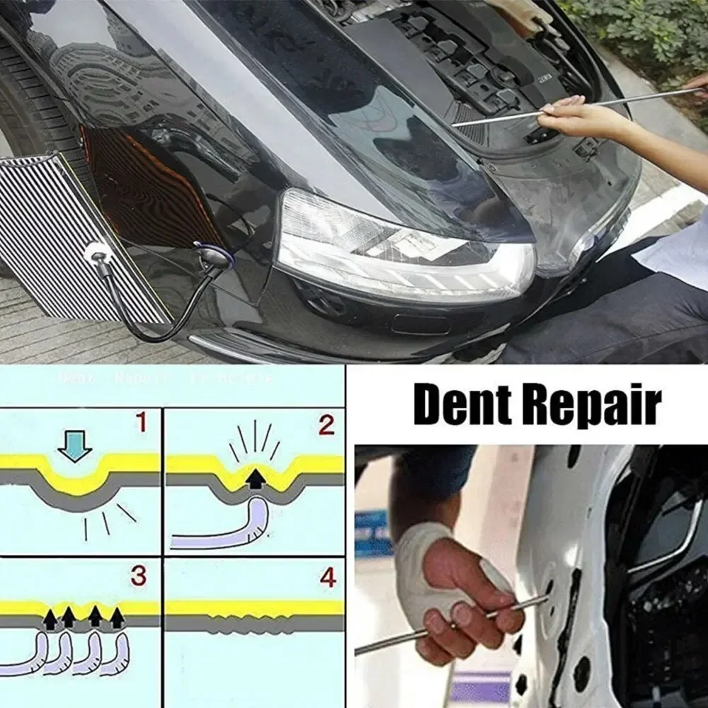 Car Hook Rods Paintless Dent Repair Hail Remover Hooks Rods Kits Auto Body Dents Stainless Steel Hands Tools thumbnail 4