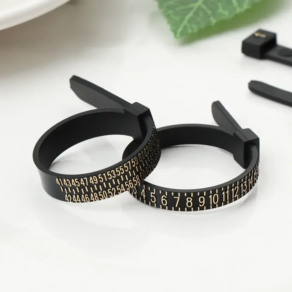 Ring Sizer Tool US EU Size Guide White Black Wedding Ring Finger Gauge for Jewelry Making Measurement thumbnail 2