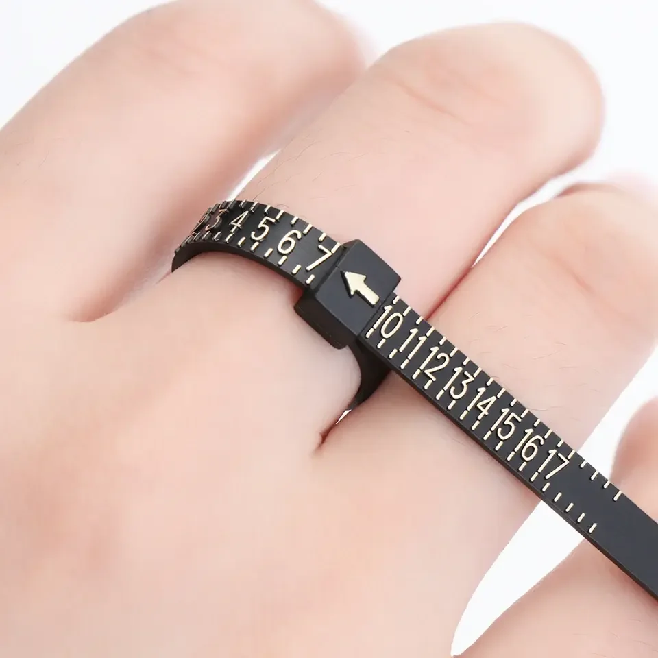 Ring Sizer Tool US EU Size Guide White Black Wedding Ring Finger Gauge for Jewelry Making Measurement